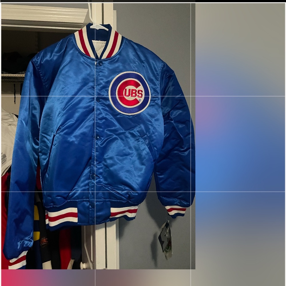 Vintage Chicago Cubs Satin Bomber Jacket 80s. NWT